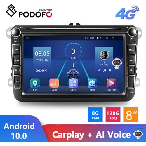 Podofo 2 din Android 8.1 Car Radios GPS Multimedia Player For VW/Volkswagen/Golf/Passat/b7/b6/Skoda/Seat/Octavia/Polo/Tiguan