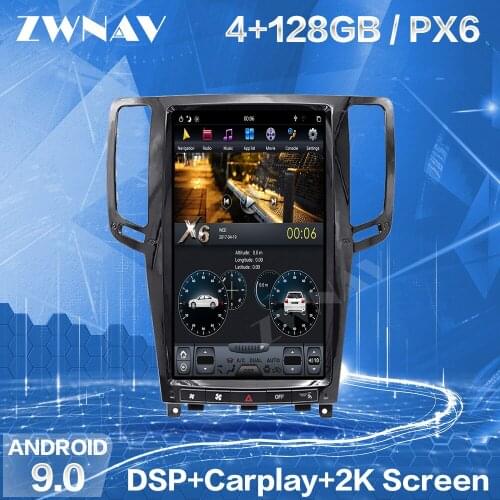 128G Tesla Screen Carplay For Infiniti G25 G37 2007 2008 2009 2010 2011 2012 2013 Android Unit Auto Audio Stereo Radio Recorder
