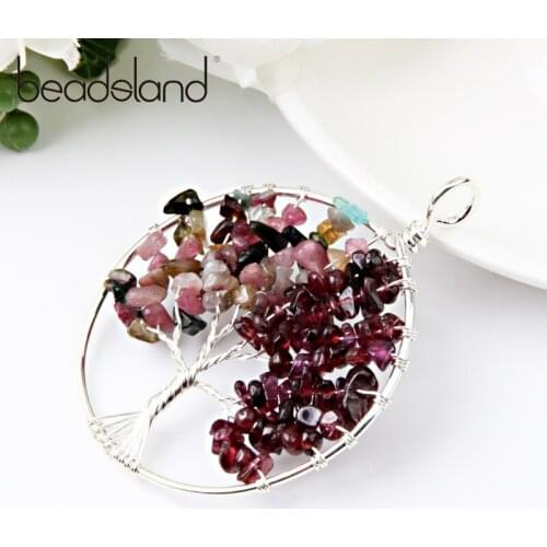 Beadsland Irregular Natural Stone Strung Tree Shape Pendant For DIY Necklace Woman Girl Gift 40417