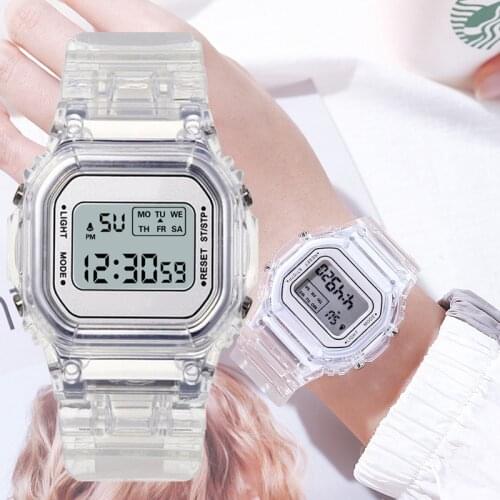 Womens Sports Watches Digital Electronic LED Watches Silicone Watchband Waterproof Clock Gift for Women Men Kids reloj mujer