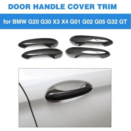 For BMW 3 6 5 series 2018 2019 X3 X4 X5 G20 G30 G31 G32 G01 G02 G05 Carbon Fiber Door Handle Cover Trim Molding