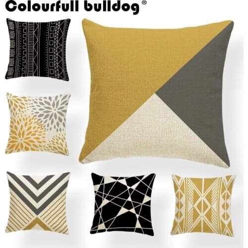 Geometry Pillow Cushions Pillow Cushion Case Simple Style Wave Point Orange Yellow Triangle Throw Pillow 17x17 Gifts Fashion