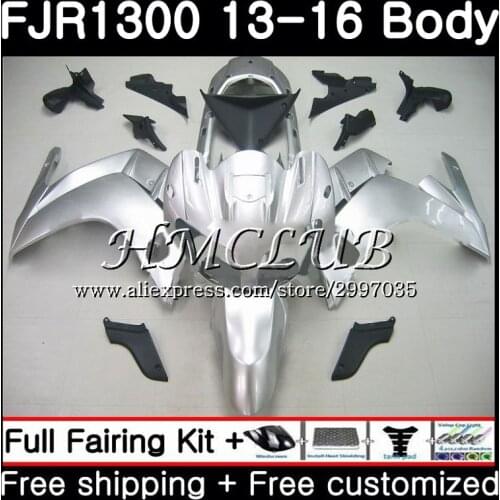 Kit For YAMAHA FJR1300A FJR-1300 FJR 1300 2013 2014 2015 2016 12HC6 FJR1300 A FJR-1300A FJR1300 13 14 15 16 Gloss silver Fairing