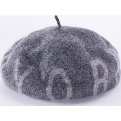 Lawliet Letters Patches 100% Wool Winter Beret Hat Classic Warm Beanie Nipple Cap A540