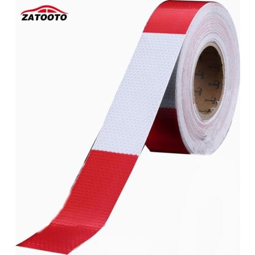45m*5cm Red White Warning Sign Hazard Tape Flim Reflective Safety Warning Conspicuity Tape Accessories