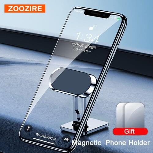 Aluminum Alloy Magnetic Car Holder Car Navigation Mobile Phone Holder Desktop Live Broadcast For iPhone Xiaomi Samsung Huawei