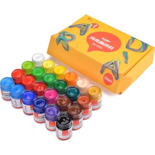 12/16/20/24 Colors Professional Acrylic Paint Set 50ml Acryl Drawing Painting Pigment Hand-Painted Wall Paint for Artist DIY