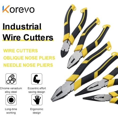 Wire Cutter Pliers Industrial Grade Electric Wire Stripping Crimping Vise Strong Manual Home Repair Tools Long nose nippers