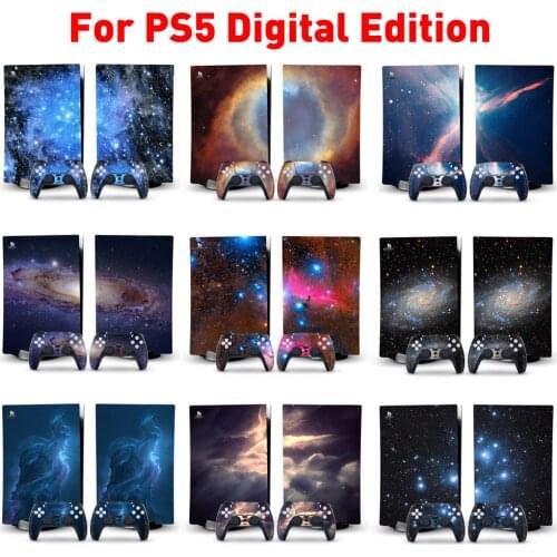 Decal Cover For PS5 Digital Edition Starry Sky Skin Sticker For PlayStation 5 Console Digital Edition 2 Controllers Skin Sticker