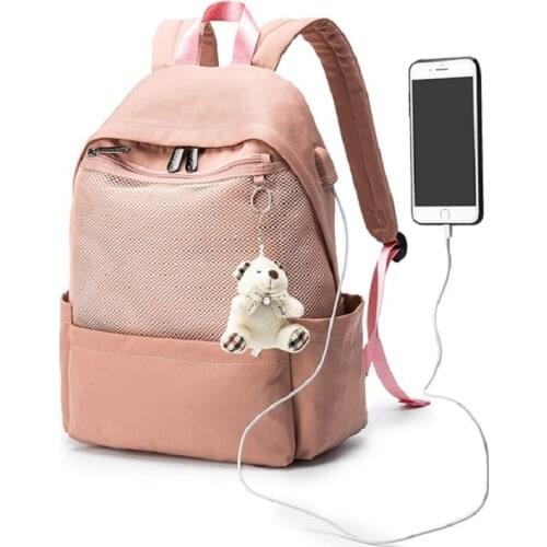 Nylon Backpack for Girls Teenagers Women Korean Backpacks Woman 2018 Fashion Female Backpack for laptop Bag15 15.6 14 inch