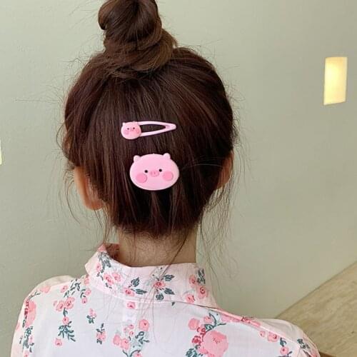 New Girls Cute Cartoon Pink Pig Hairpins Kids Lovely Hair Decorate Barrettes Hair Clips Headband Fashion Hair Accessories
