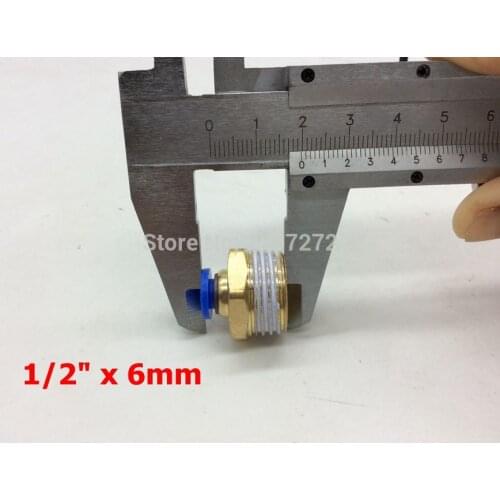 6MM to 1/2" Pneumatic Tube Push In One Touch Quick Fitting Joint Connectors Male Straight Union