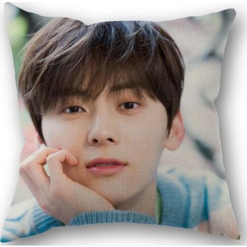Custom Hwang Min hyun Pillowcase Wedding Decorative Cotton Linen Pillow Case For Home Pillow Cover 45X45(One Sides)