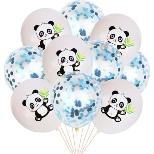 10pcs Panda and Confetti Balloons Latex Ballon Helium Baby Shower Brithday Decoration Toys Balls Festive Supplies