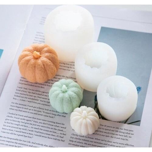 Handmade Halloween Pumpkin Silicone Mold 3D Pumpkin Candle Mold Easter Mousse Cake Mold DIY Dessert Baking Mold Silicone Mold