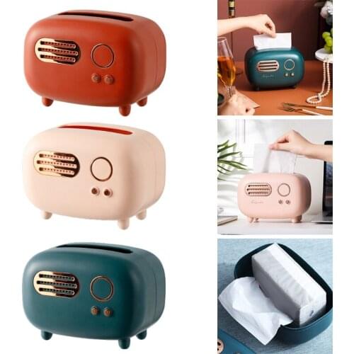 Cute Creative Radio Shaped Pumping Tissue Box Paper Holder Napkins Case Home