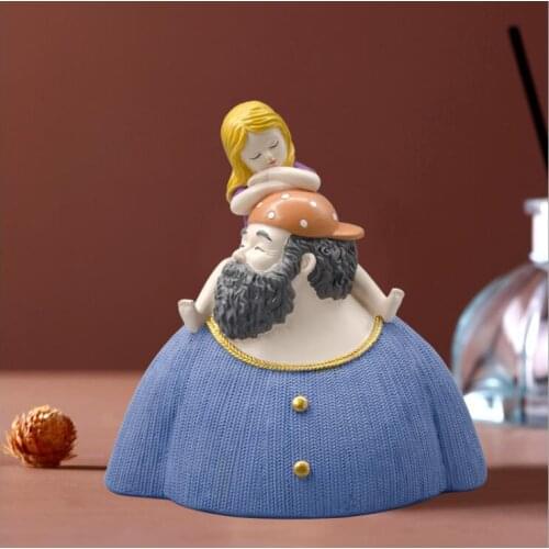 Nordic Creative Father Daughter Statues Resin Accessories Home Livingroom Desk Sculpture Crafts Cafe Table Figurines Decoration