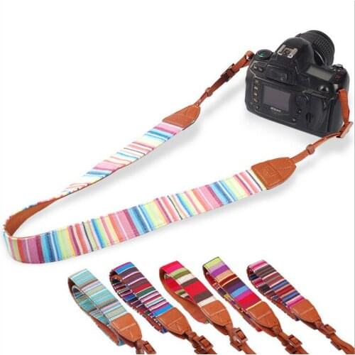 7 colors 4cm/1.57'' Replacement Strap Cotton Camera shoulder/hand/neck Strap Stripe messenger colorful free shipping HOT
