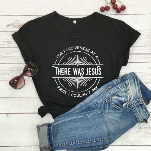 There Was Jesus Shirt nspirational Shirt Christian cotton casual Christian Bible baptism religion graphic vintage tees tops-L832
