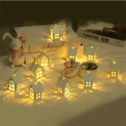 1.5M 10pcs LED Christmas Tree House Style Fairy Light Led String Wedding Natal Garland New Year Christmas Decorations For Home
