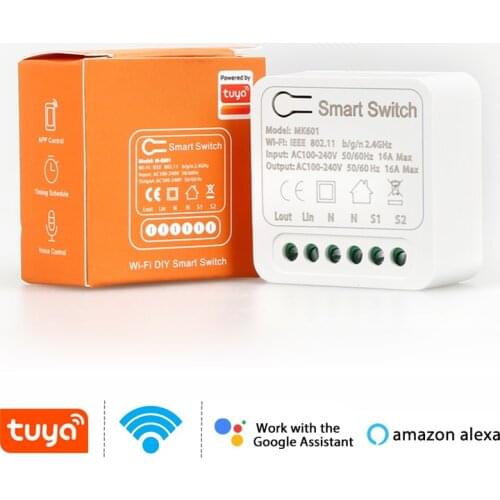 MINI Wifi Smart Switch 10A 2-way Control Timer Wireless Switches for Tuya APP Automation Compatible With Tuya Alexa Google Home