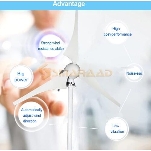 New Energy 3 5 Blades Small Windmill Wind Turbine Generator 400W 600W 800W 12v 24v Free MPPT controller For Homeuse Street Lamps