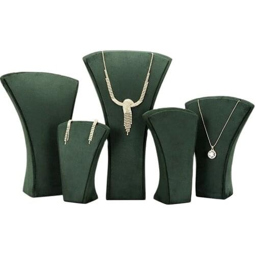 Jewelry Display Stand Necklace Storage Window Stand Factory Direct Sales Army Green Fan-shaped Jewelry Stall Push Props Stand