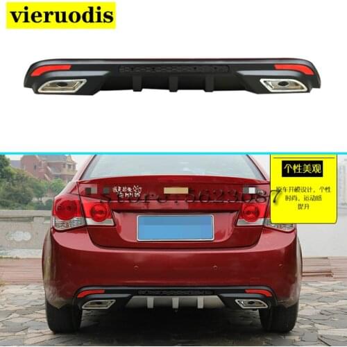 For Cruze Rear spoiler ABS Rear Bumper Diffuser Bumpers Protector For 2009-2014 Chevrolet cruze After chrome lip rear spoiler