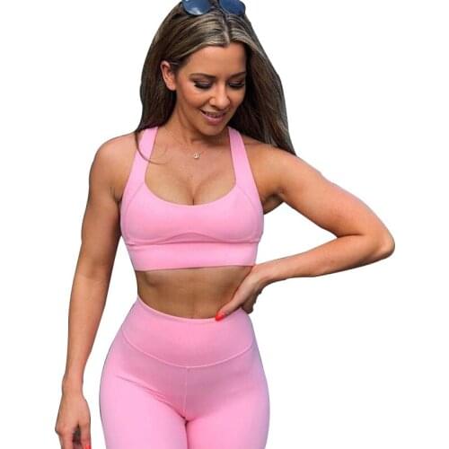 2PCS Seamless Women Yoga Clothes Set Workout Sportswear Gym Clothing Fitness Crop Bra High Waist Leggings Female Sports Suit F20