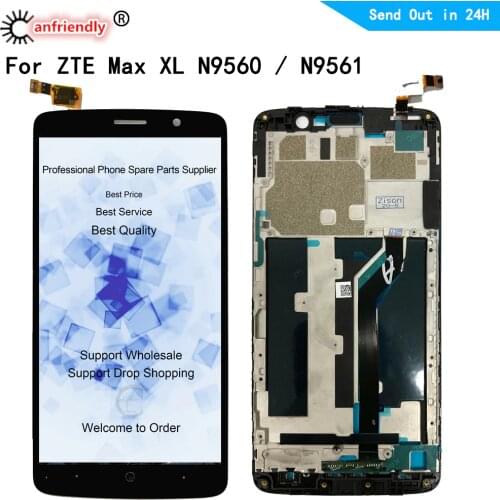 For ZTE Max XL N9560 6.0" LCD Display+Touch Screen Replacment Digitizer with frame Assembly Panel Glass For ZTE Max XL N9560