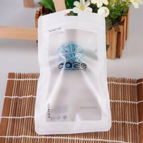 100Pcs 12X20cm Plastic zipper Bag Cell Phone Accessories Mobile Phone Case Cover Packaging Package Bag for iPhone 8 7 6S 6 Plus