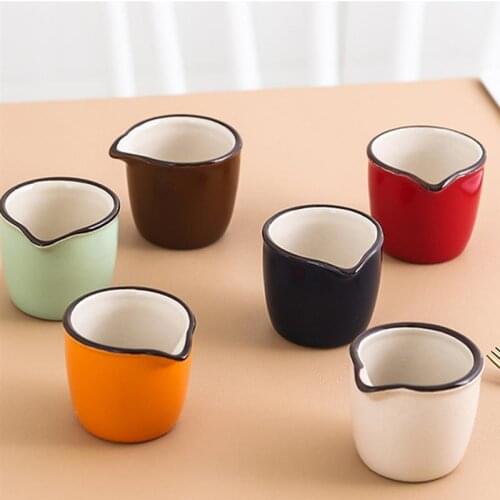 2pcs 40ml Ceramics Mini Milk Jug Espresso Coffee Maker Afternoon Tea Milk Pitcher Cup Sauce Container Kitchen Tableware