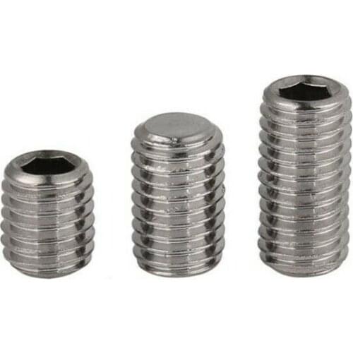 304 Stainless Steel Flat Point Hex Hexagon Socket Set Screws Headless Grub Allen Head Screws Bolts M3 M4 M5 M6 M8 M10