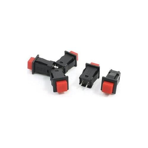 AC250V 1A Square Head Locking Latching Push Button Switch SPST 2 Pin