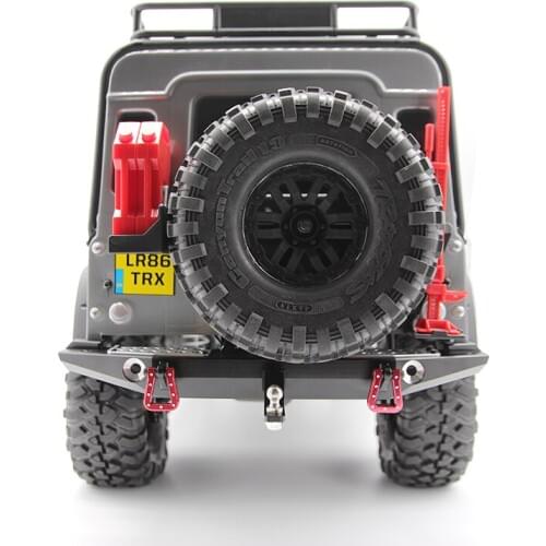 Aluminum Rear bumper with LED light buckets and tow shackles for the Traxxas TRX4 Axial SCX10 II