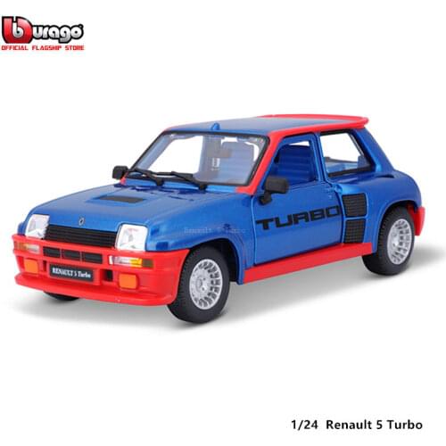 Bburago 1:24 Scale Renault 5 Turbo yellow alloy racing car Alloy Luxury Vehicle Diecast Cars Model Toy Collection Gift