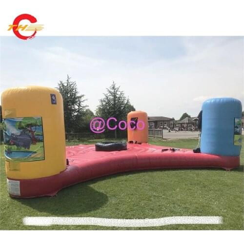 Free air ship to door,8m Kids Adults Play Inflatable Human Hungry Hippo Sport game, commercial inflatable interactive game