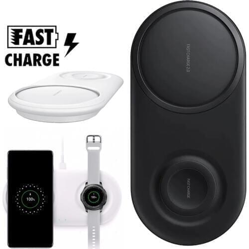 25W 2 In 1 Wireless Charger Duo Pad For Samsung S21 S20 Note20 Ultra Note10 S10 Plus Dual Phone Watch Fast Charging Dock Station