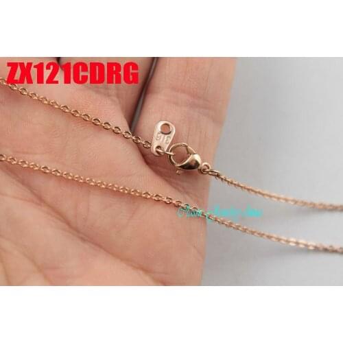 16"-38" length rose gold color 1.5mm cross chain stainless steel necklace add tag welding chain fashion jewelry 20pcs ZX121CDRG