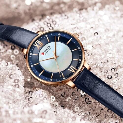 CURREN New Crystal Lady Watches Luxury Brand Women Dress Watch Original Design Quartz Wrist Watches Creative Relogio Feminino