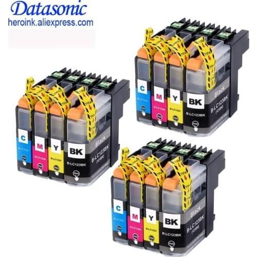 12PK For Brother LC123 Ink Cartridge Compatible For MFC-J4510DW MFC-J4610DW Printer Ink Cartridge LC 123 MFC-J4410DW J4710DW