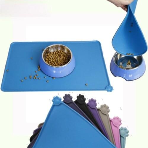 Colorful Waterproof pet food grade silicone mat for dog cat bowl drinking mat feeding feeder placemat easy washing pet supplies