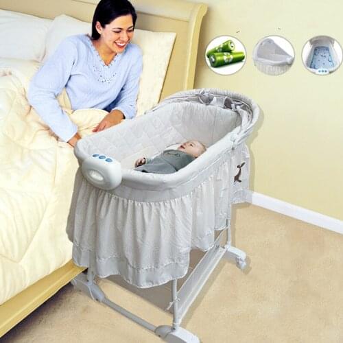 Baby Crib Bed Outlet European Style BB Cradle Cot with Mosquito Net Baby Bouncer Musical Infant Bed Vibrating Chair