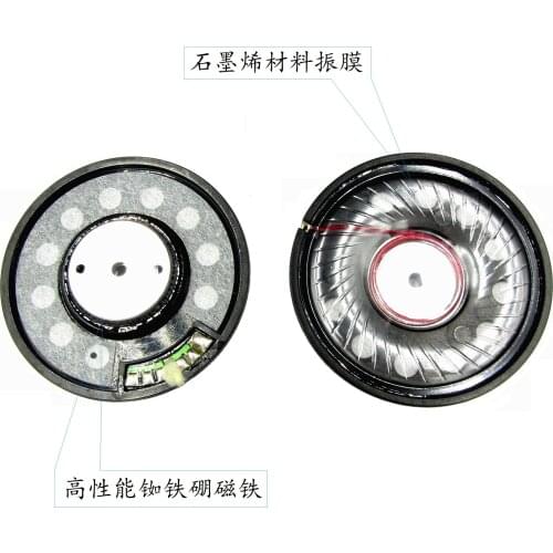 50mm speaker unit 28ohms 95db Moving coil graphene diaphragm 2pcs