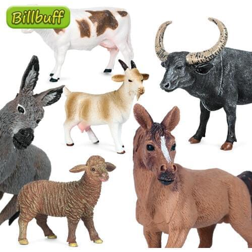 New Simulation Poultry Animals Sheep Horse Cow Hen PVC Model Miniature Farm Action Figures Educational Toy for Children Kid Gift