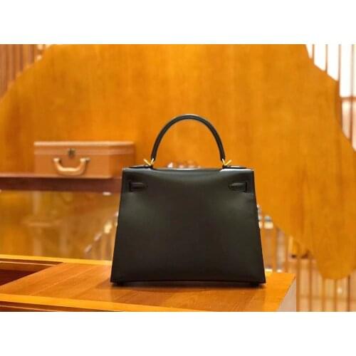 Classic luxury designer women handmade box leather handbags bag lady purse import genuine leather Europe brand top high quality