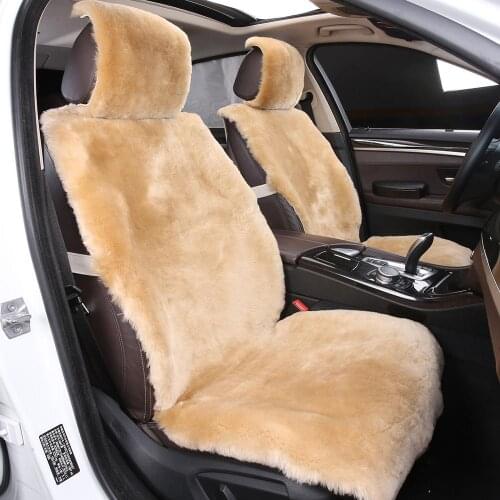 Shorn wool Sheepskin fur Car Seat Covers, Universal Size Car Seat Cushion, Seat Pad for Adult Man Women, 1 Piece Seat