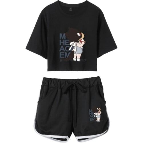 Anime My Hero Academia Tokoyami Fumikage Cosplay Costume 3D Print Crop Top Shorts Two Piece Sets
