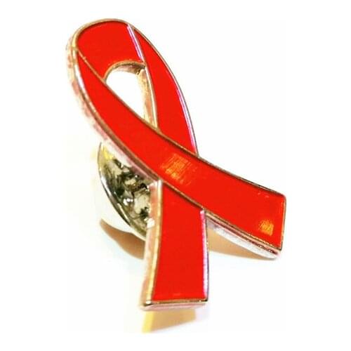 Red Ribbon Badge Brooch Improves HIV/AIDS Awareness Red Ribbon Lapel Pin Awareness Special Offer Free Shipping