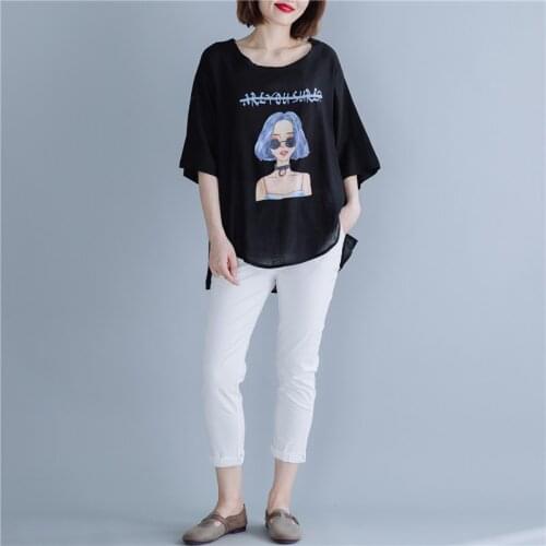 Cool girl plus size loose t shirt casual personality tshirt harajuku t shirt women cotton print t-shirt streetwear summer tops